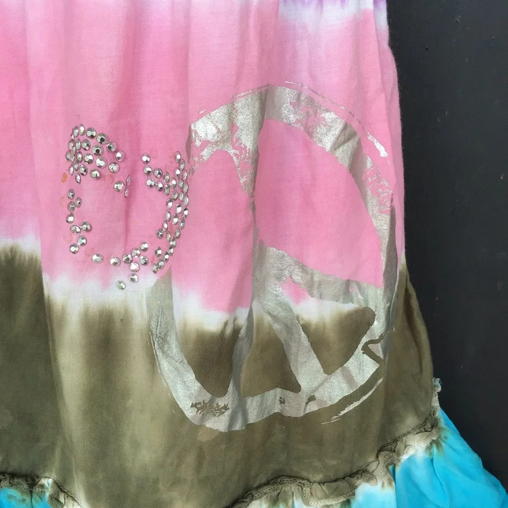 The Children's Place Dress Girls Sz 6 Blue Tie Dye Sleeveless Camisole Boho - Picture 3 of 11